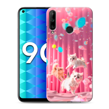 Силиконовый чехол на Huawei Honor 9C с принтом милые котики