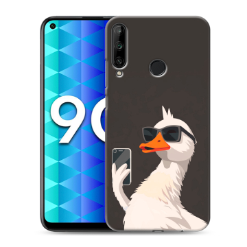 Силиконовый чехол на Huawei Honor 9C с принтом утка в очках