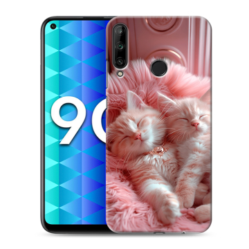 Силиконовый чехол на Huawei Honor 9C с принтом котята котики