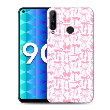 Силиконовый чехол на Huawei Honor 9C с принтом Розовые бантики