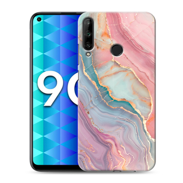 Силиконовый чехол на Huawei Honor 9C с принтом розовый мрамор