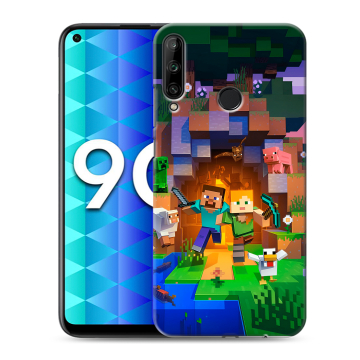 Силиконовый чехол на Huawei Honor 9C с принтом Майнкрафт Minecraft