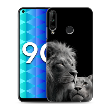 Силиконовый чехол на Huawei Honor 9C с принтом Лев кошки