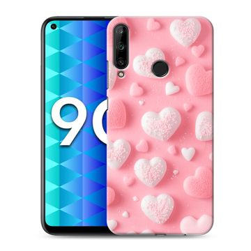 Силиконовый чехол на Huawei Honor 9C с принтом Сердечки