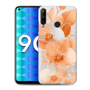 Силиконовый чехол на Huawei Honor 9C с принтом Бежевые цветы