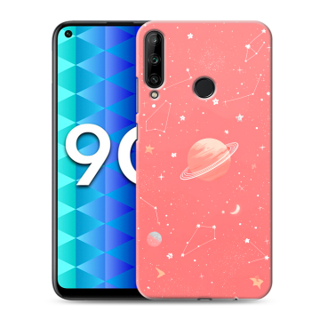 Силиконовый чехол на Huawei Honor 9C с принтом Розовый космос