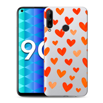 Силиконовый чехол на Huawei Honor 9C с принтом Сердечки