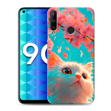 Силиконовый чехол на Huawei Honor 9C с принтом Красивый кот