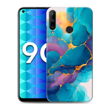 Силиконовый чехол на Huawei Honor 9C с принтом Мрамор блестки