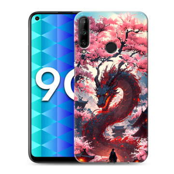 Силиконовый чехол на Huawei Honor 9C с принтом Дракон Японский