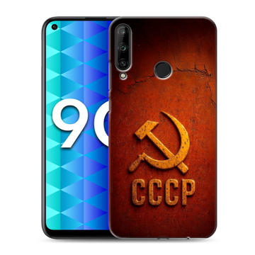 Силиконовый чехол на Huawei Honor 9C с принтом Флаг Герб СССР Силиконовый чехол на Huawei Honor 9C с принтом Флаг Герб СССР