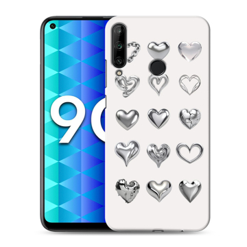 Силиконовый чехол на Huawei Honor 9C с принтом Y2K сердечки