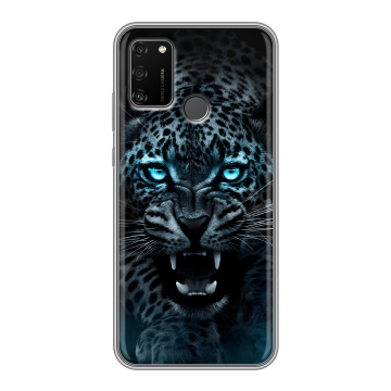 Силиконовый чехол на Huawei Honor 9A с принтом Темный леопард Силиконовый чехол на Huawei Honor 9A с принтом Темный леопард