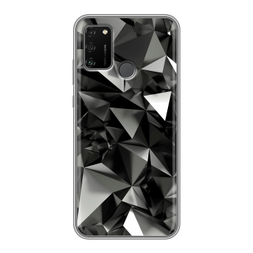 Силиконовый чехол на Huawei Honor 9A с принтом Черные кристаллы Силиконовый чехол на Huawei Honor 9A с принтом Черные кристаллы