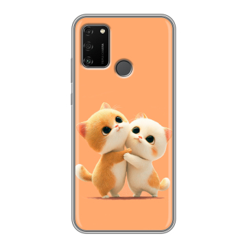 Силиконовый чехол на Huawei Honor 9A с принтом Милые котики Силиконовый чехол на Huawei Honor 9A с принтом Милые котики