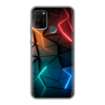 Силиконовый чехол на Huawei Honor 9A с принтом Абстракция неон Силиконовый чехол на Huawei Honor 9A с принтом Абстракция неон