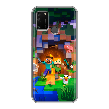 Силиконовый чехол на Huawei Honor 9A с принтом Майнкрафт Minecraft Силиконовый чехол на Huawei Honor 9A с принтом Майнкрафт Minecraft