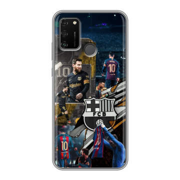 Силиконовый чехол на Huawei Honor 9A с принтом Messi Barcelona
