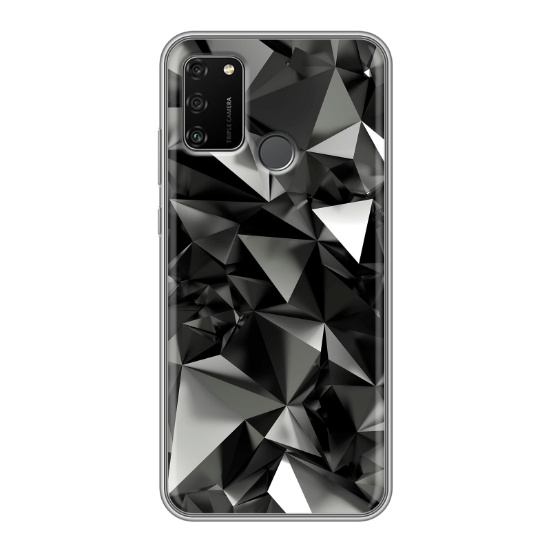 Силиконовый чехол на Huawei Honor 9A с принтом Черные кристаллы Силиконовый чехол на Huawei Honor 9A с принтом Черные кристаллы