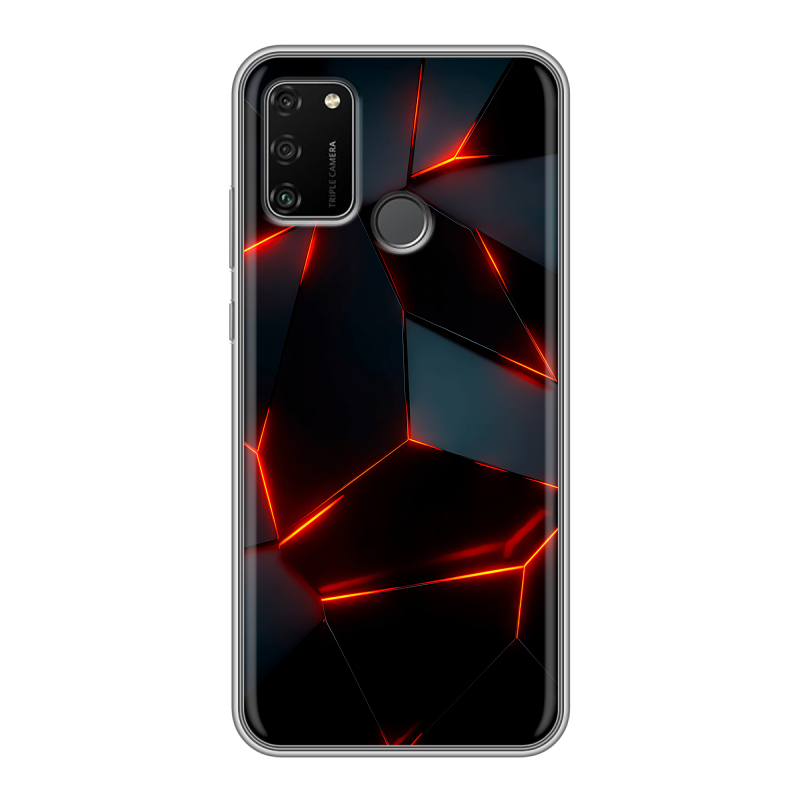 Силиконовый противоударный чехол на Huawei Honor 9A с принтом Яркие абстракции Силиконовый противоударный чехол на Huawei Honor 9A с принтом Яркие абстракции