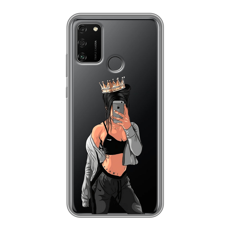 Силиконовый противоударный чехол на Huawei Honor 9A с принтом Женские принты Силиконовый противоударный чехол на Huawei Honor 9A с принтом Женские принты
