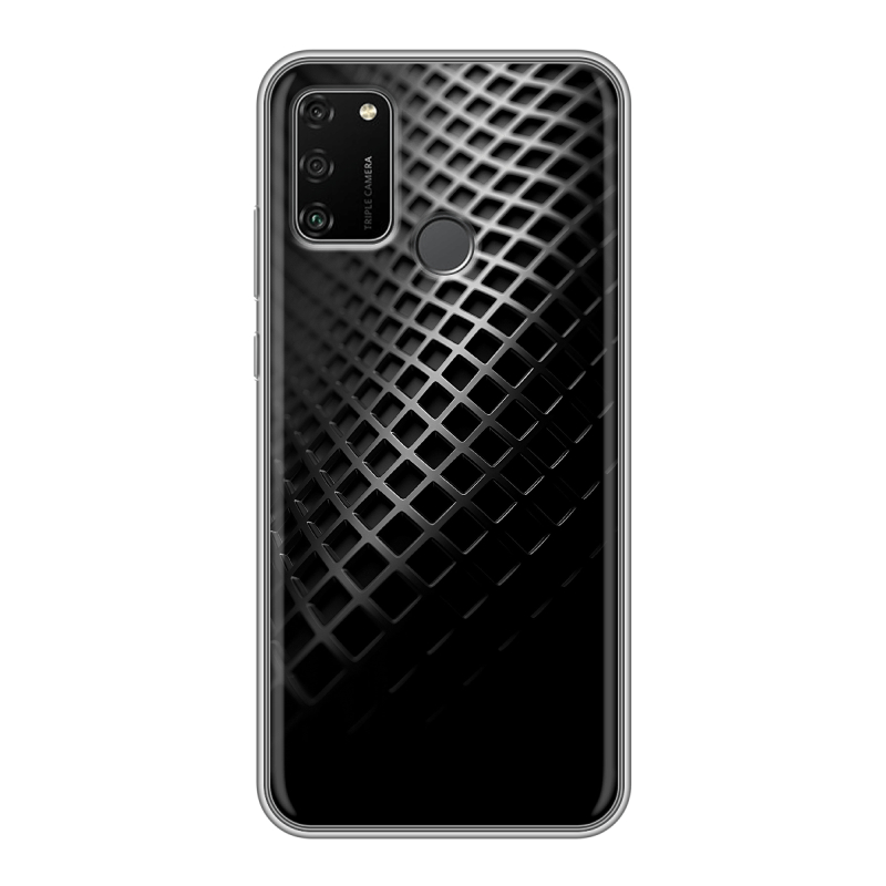 Силиконовый противоударный чехол на Huawei Honor 9A с принтом Текстура металла Силиконовый противоударный чехол на Huawei Honor 9A с принтом Текстура металла