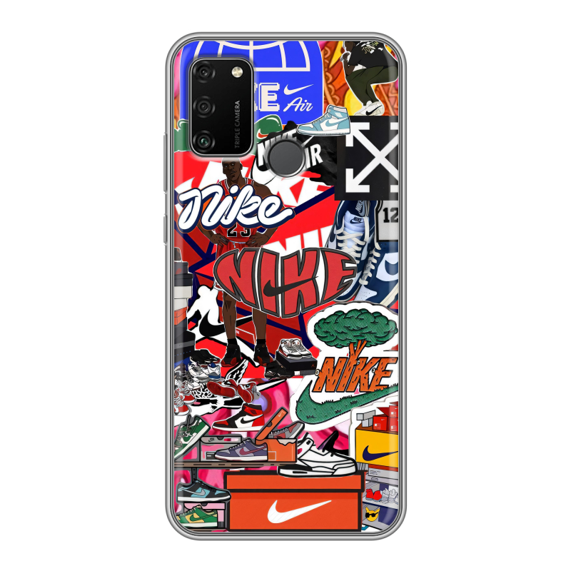 Силиконовый чехол на Huawei Honor 9A с принтом Найк Nike яркий Силиконовый чехол на Huawei Honor 9A с принтом Найк Nike яркий
