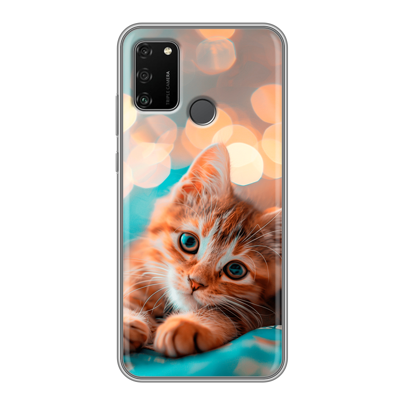 Силиконовый чехол на Huawei Honor 9A с принтом котик Силиконовый чехол на Huawei Honor 9A с принтом котик