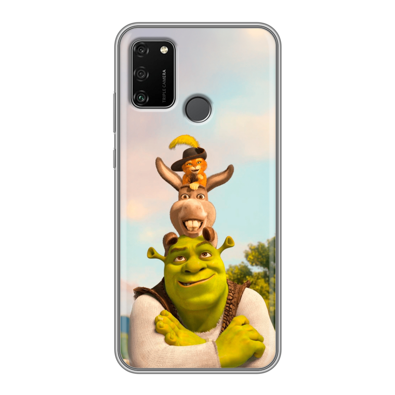 Силиконовый чехол на Huawei Honor 9A с принтом Шрек Shrek Силиконовый чехол на Huawei Honor 9A с принтом Шрек Shrek