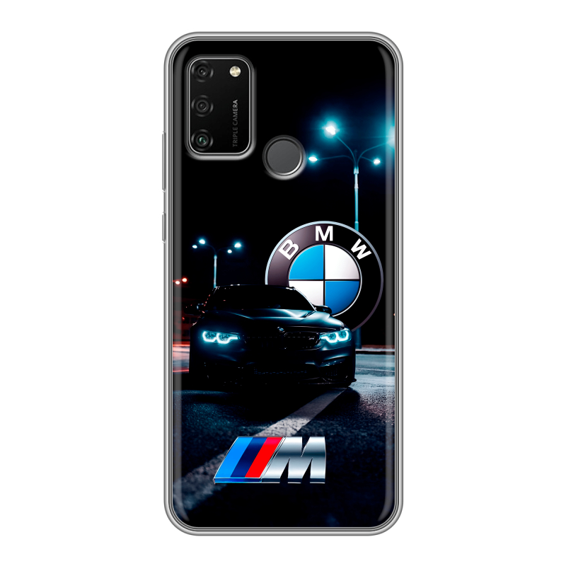 Силиконовый противоударный чехол на Huawei Honor 9A с принтом БМВ BMW Силиконовый противоударный чехол на Huawei Honor 9A с принтом БМВ BMW