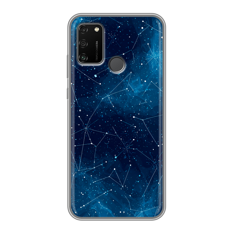 Силиконовый противоударный чехол на Huawei Honor 9A с принтом Космос звезды Силиконовый противоударный чехол на Huawei Honor 9A с принтом Космос звезды