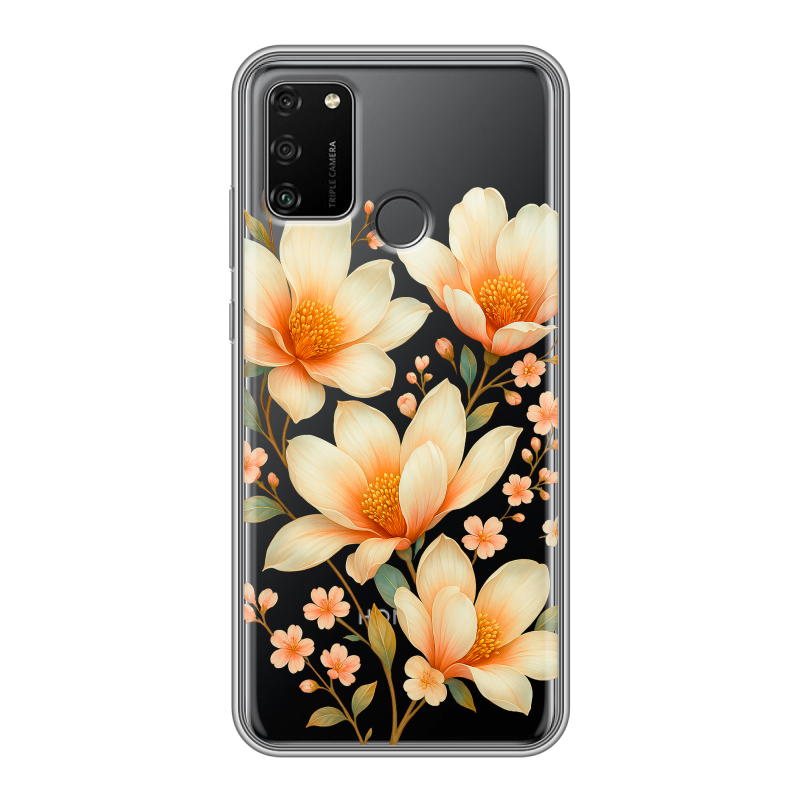 Силиконовый чехол на Huawei Honor 9A с принтом Цветы Силиконовый чехол на Huawei Honor 9A с принтом Цветы