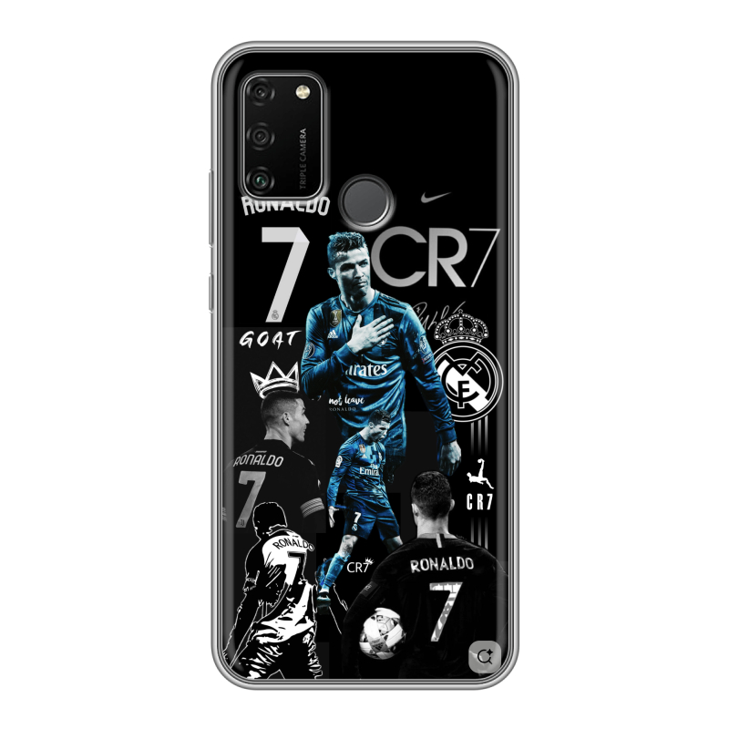 Силиконовый противоударный чехол на Huawei Honor 9A с принтом Реал Роналдо Силиконовый противоударный чехол на Huawei Honor 9A с принтом Реал Роналдо