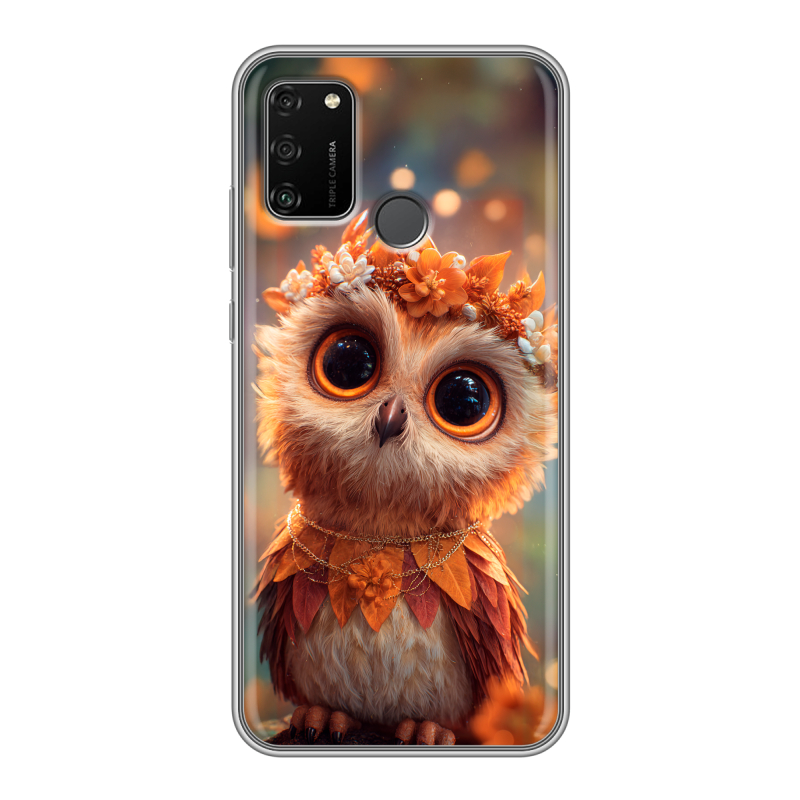 Силиконовый чехол на Huawei Honor 9A с принтом Милая сова Силиконовый чехол на Huawei Honor 9A с принтом Милая сова