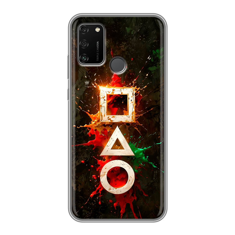 Силиконовый противоударный чехол на Huawei Honor 9A с принтом Squid Game Игра кальмара Силиконовый противоударный чехол на Huawei Honor 9A с принтом Squid Game Игра кальмара