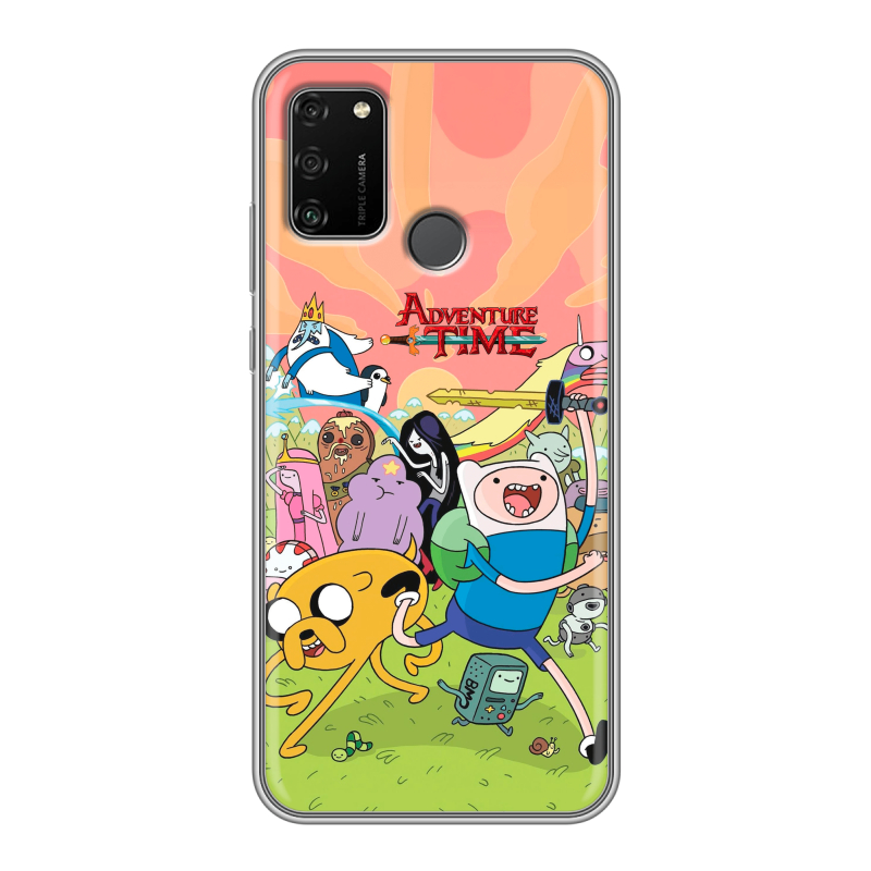 Силиконовый чехол на Huawei Honor 9A с принтом Adventure time Время приключений Силиконовый чехол на Huawei Honor 9A с принтом Adventure time Время приключений