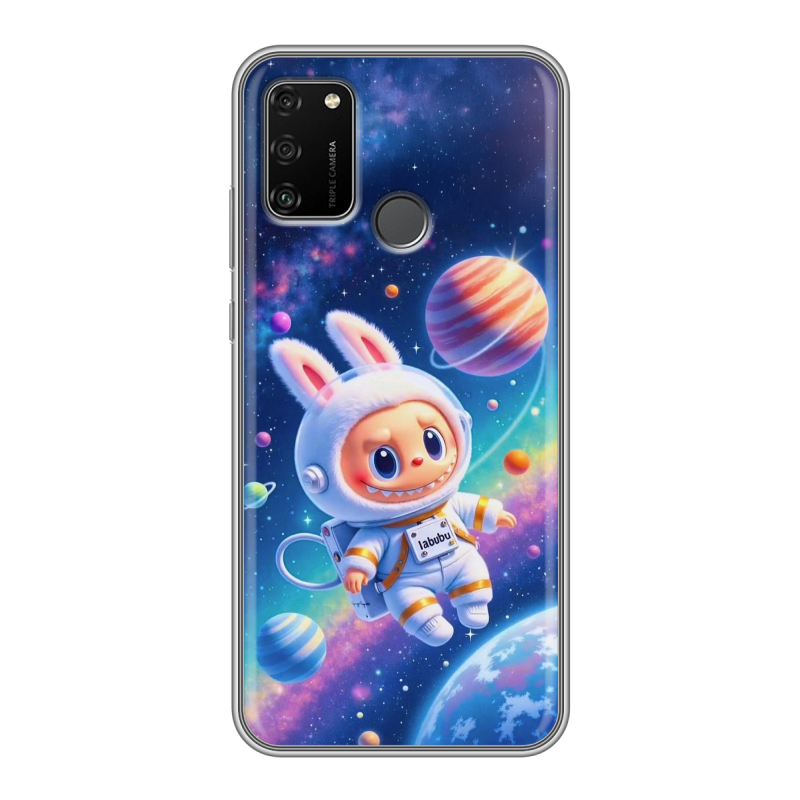 Силиконовый противоударный чехол на Huawei Honor 9A с принтом Labubu Лабубу Силиконовый противоударный чехол на Huawei Honor 9A с принтом Labubu Лабубу