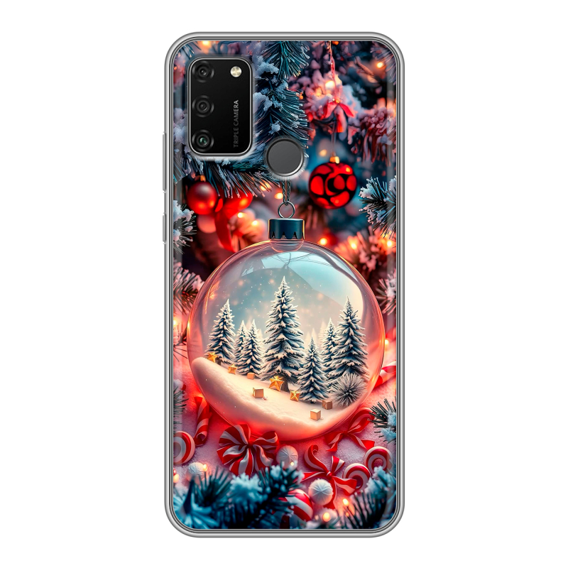 Силиконовый чехол на Huawei Honor 9A с принтом Новый год Силиконовый чехол на Huawei Honor 9A с принтом Новый год