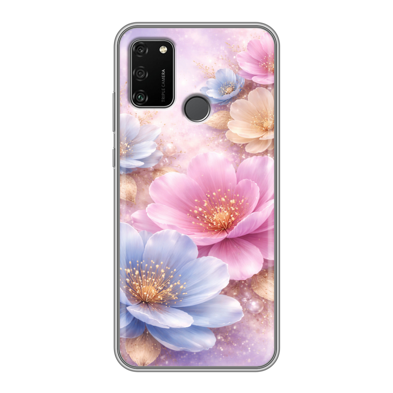 Силиконовый противоударный чехол на Huawei Honor 9A с принтом женский Силиконовый противоударный чехол на Huawei Honor 9A с принтом женский