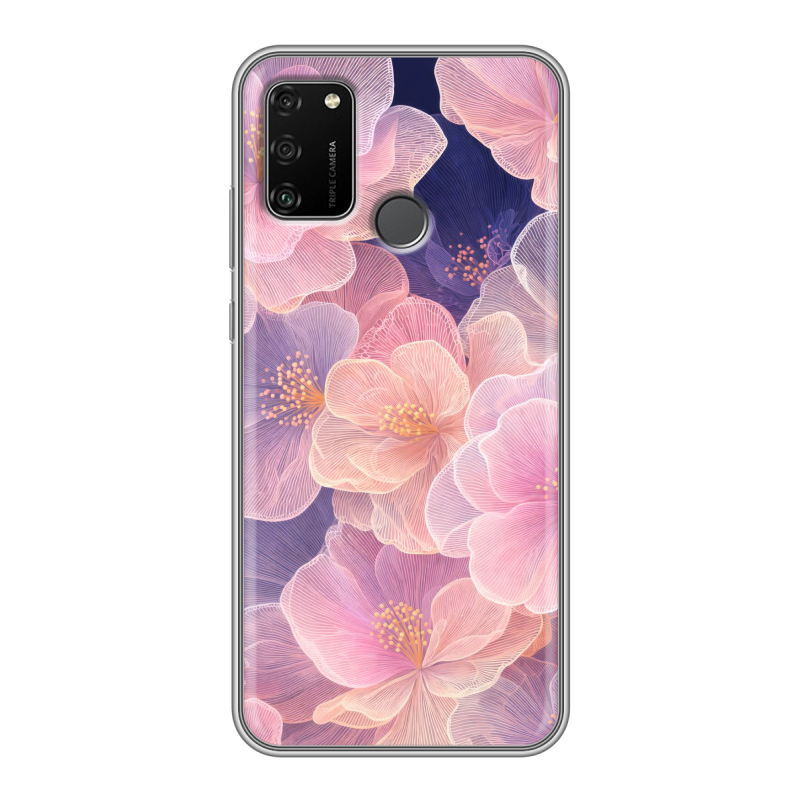 Силиконовый противоударный чехол на Huawei Honor 9A с принтом женский Силиконовый противоударный чехол на Huawei Honor 9A с принтом женский