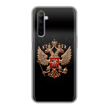 Силиконовый противоударный чехол на Realme 6 с принтом Герб России Силиконовый противоударный чехол на Realme 6 с принтом Герб России