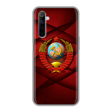 Силиконовый противоударный чехол на Realme 6 с принтом Герб СССР Силиконовый противоударный чехол на Realme 6 с принтом Герб СССР