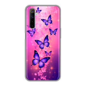 Силиконовый противоударный чехол на Realme 6 с принтом Бабочки Силиконовый противоударный чехол на Realme 6 с принтом Бабочки