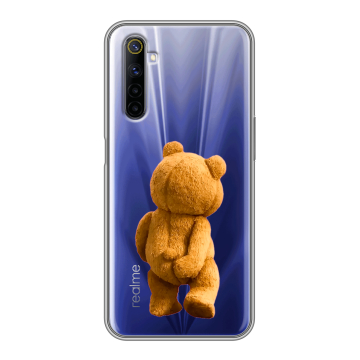 Силиконовый противоударный чехол на Realme 6 с принтом Медведь Силиконовый противоударный чехол на Realme 6 с принтом Медведь