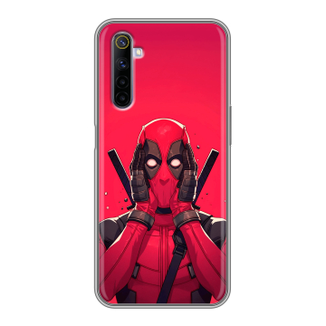 Силиконовый противоударный чехол на Realme 6 с принтом Дедпул Deadpool Силиконовый противоударный чехол на Realme 6 с принтом Дедпул Deadpool