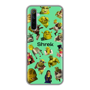 Силиконовый противоударный чехол на Realme 6 с принтом Шрек Shrek
