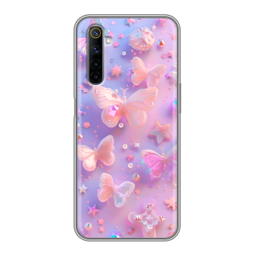 Силиконовый противоударный чехол на Realme 6 с принтом Бабочки