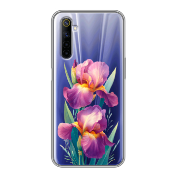 Силиконовый противоударный чехол на Realme 6 с принтом Цветы орхидеи