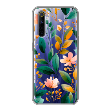 Силиконовый противоударный чехол на Realme 6 с принтом Цветы паттерн