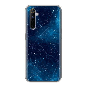 Силиконовый противоударный чехол на Realme 6 с принтом Космос звезды